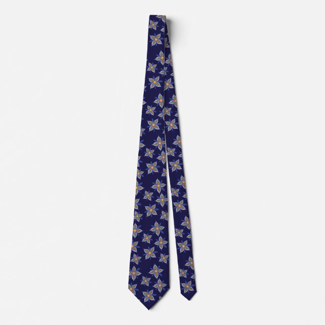 Cravate Véritable fleur géniale bleue (Devant)