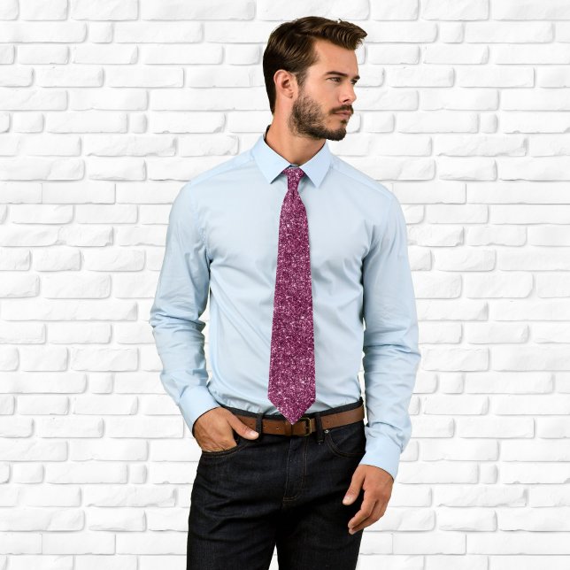 Cravate Verre à vin pailleté de luxe (Luxury Sparkly Wine Glitter Neck Tie)