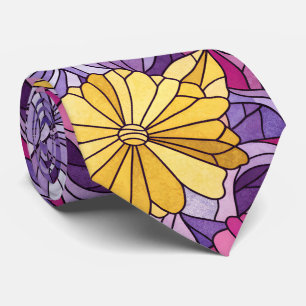 Cravate Verre Coloré Abstrait Violet Jaune Rose Ambiance 6