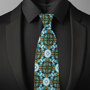 Cravate Verre coloré Jacquard bleu or Necktie nette