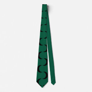 Cravate Vert chasseur, motif noir