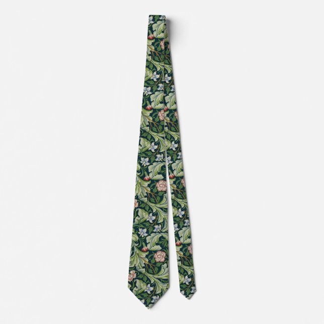 Cravate Vert doux William Morris Fleur sauvage Floral (Devant)