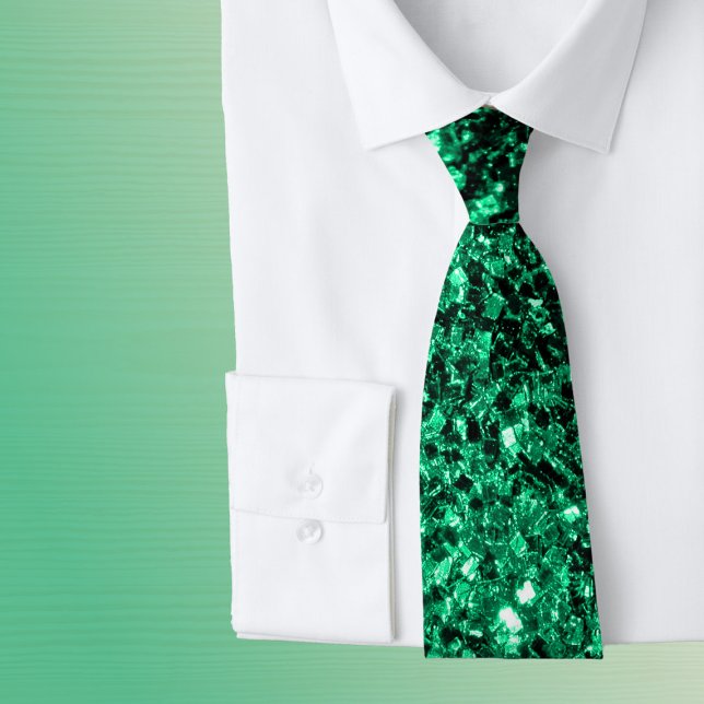 Cravate Vert émeraude paillettes scintillantes (Créateur téléchargé)