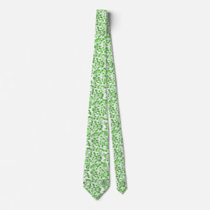 Cravate Vert feuillet Motif Moderne Élégant Monogramme