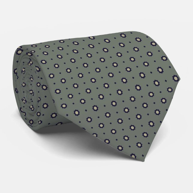 Cravate vert motif classique (Roulé)