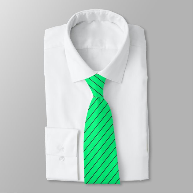 Cravate Vert printemps avec rayures gris charbon (Attaché)