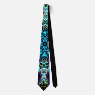 Cravate Vert Turquoise Psychédélique Bohème Mandala