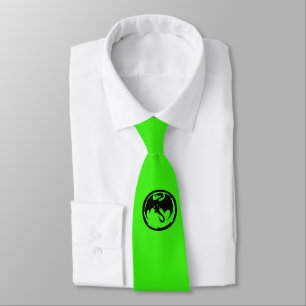 Cravate verte Dragon noir