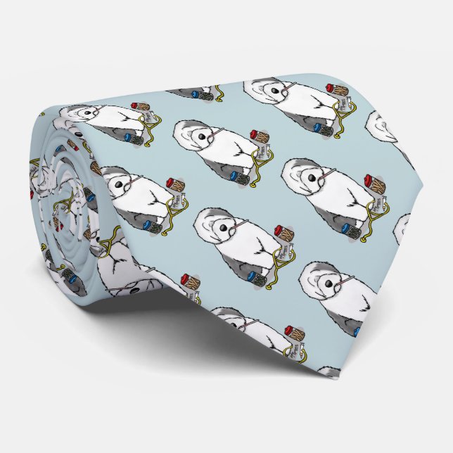 Cravate Vétérinaire Vieux Anglais Berger Gris 1 Cute Vet (Roulé)