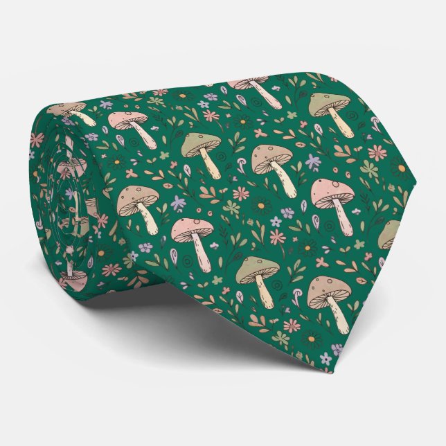 Cravate Vibrant Vert Émeraude Fungi Luxe Bijou Mariage (Roulé)