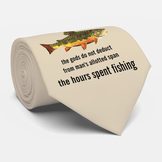 Cravate Vieux pêcheur raconte la truite de Brook Angler's (Roulé)