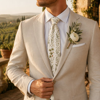 Cravate Villa italienne Oliviers Verger Rayure