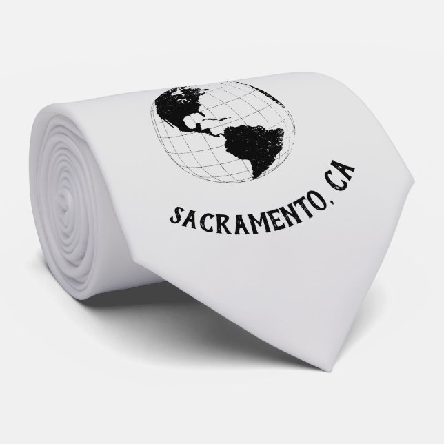 Cravate Ville State Code Zip Globe World Map (Roulé)