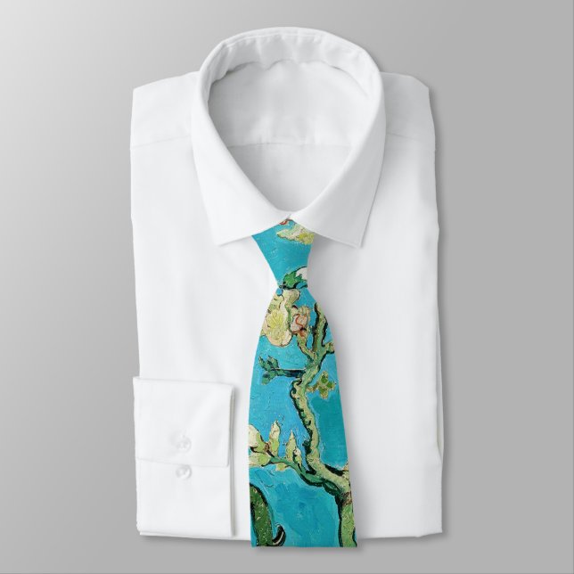 Cravate Vincent Van Gogh peignant Floraisons d'amandiers (Attaché)