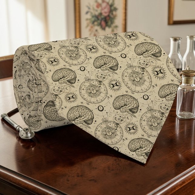 Cravate Vintage Anatomy Brain Science Custom Necktie (Créateur téléchargé)