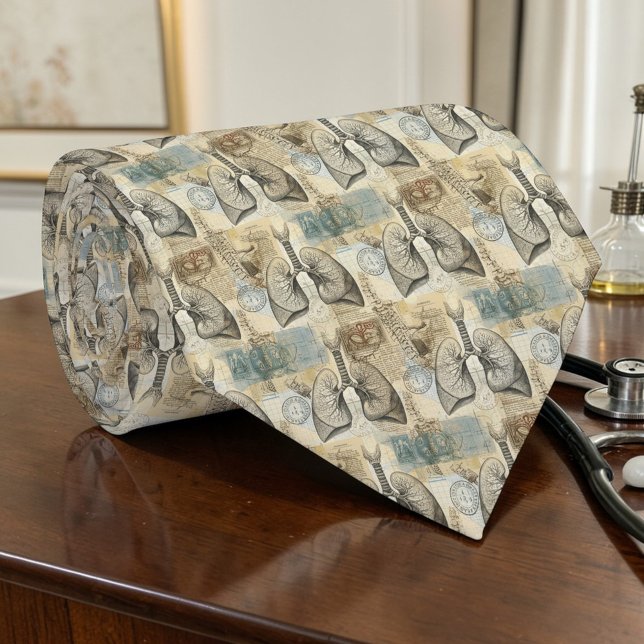 Cravate Vintage Anatomy Lungs Science Custom Necktie (Créateur téléchargé)