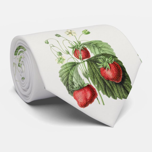 cravate vintage aux fraises (Roulé)