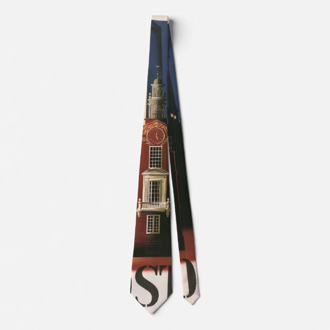 Cravate Vintage Boston, Massachusetts Paul Revere's Ride (Devant)