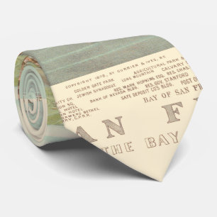 Cravate Vintage City of San Francisco Restored Map, 1878