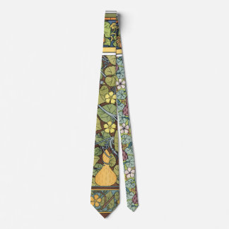 Cravate Vintage Floral Art Nouveau Légumes, Gourdes