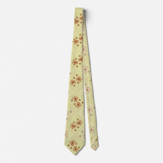 Cravate Vintage Floral Print Necktie (Devant)