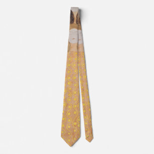 Cravate Vintage Gustav Klimt Art Nouveau Floral Doré