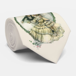 Cravate Vintage Harrison Fisher, mariée de Noël et mariée