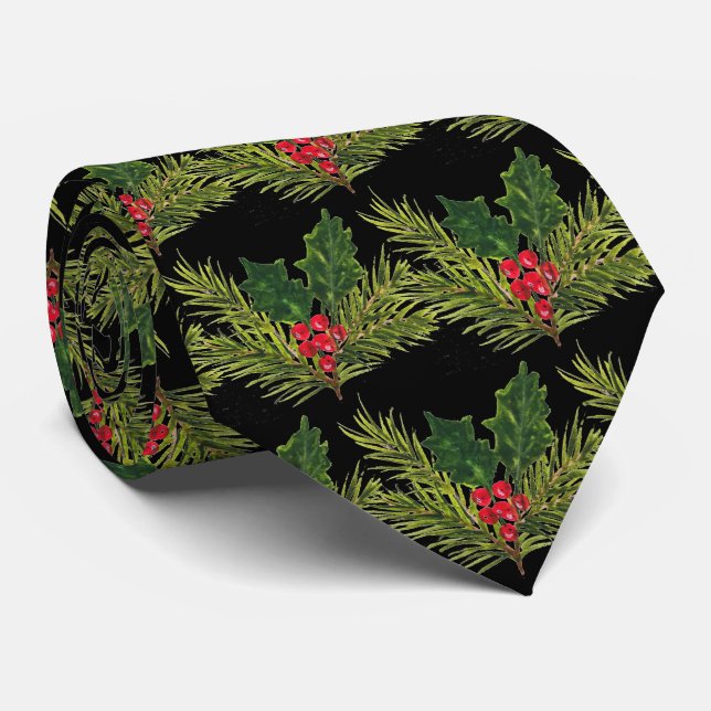 Cravate Vintage Noël Vintage Faveurs Red Festive (Roulé)