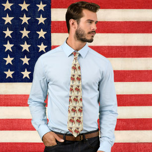 Cravate Vintage patriotique, tambours avec notes de musiqu