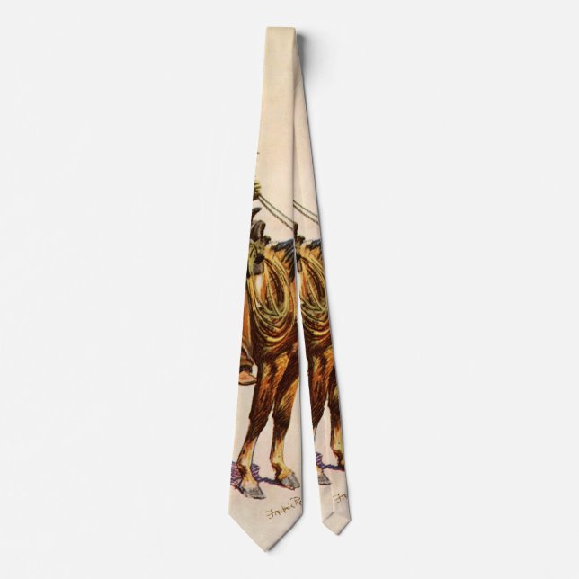 Cravate Vintage Western, An Arizona Cowboy by Remington (Devant)