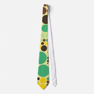 Cravate Vintage Yellow, Blue, Brown Polka Dots Pattern