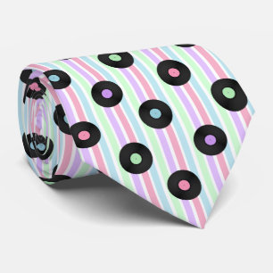 Cravate Vinyl Record Pastel Stripe