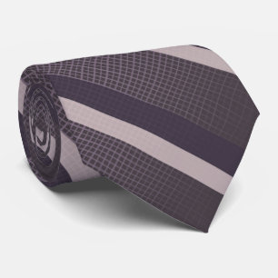 Cravate Violet rose grisâtre sur une grille de plum pourpr