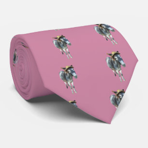 Cravate Violette l'âne dans le chapeau de paille avec des