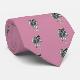 Cravate Violette l'âne dans le chapeau de paille avec des