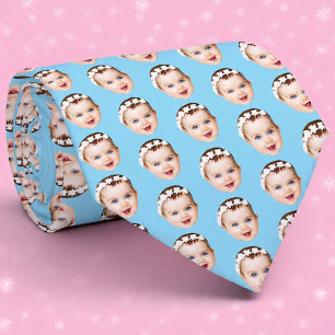 Cravate Visage personnalisé, cadeau familial unique 3 phot