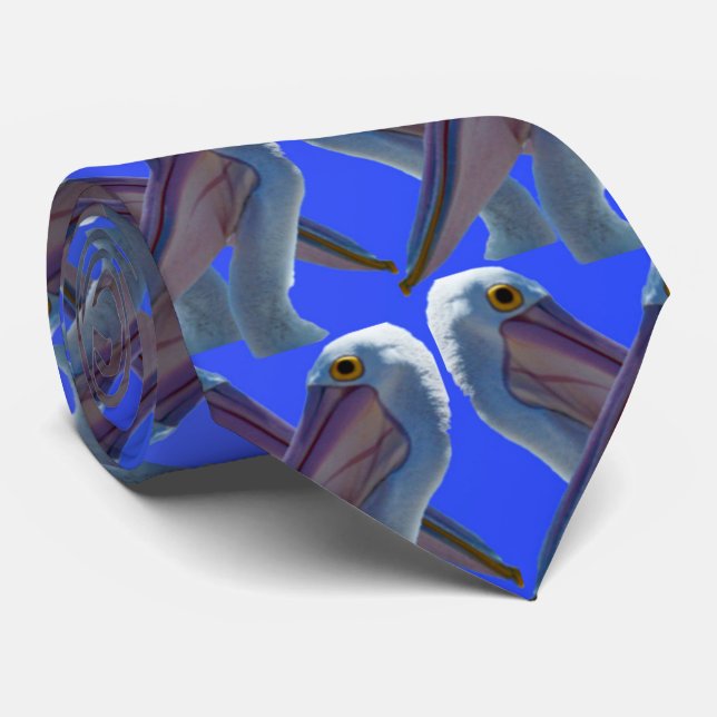 Cravate Visages pélicans, (Roulé)
