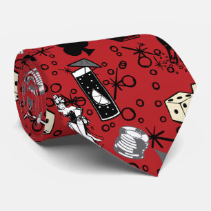Cravate Viva Vegas Casino Retro Gambling Red