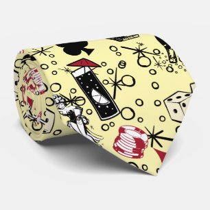 Cravate Viva Vegas Casino Retro Jeu Jaune Jaune