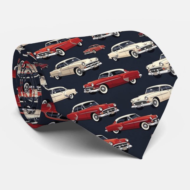Cravate Voiture Rétro des Années 50 (Roulé)