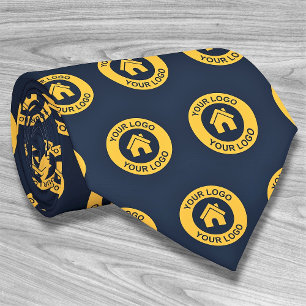 Cravate Votre logo professionnel personnalisé Bleu promoti