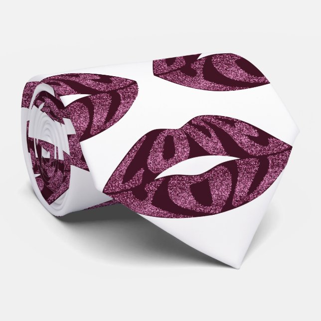 Cravate Vous aimez avec des lettres de parties scintillant (Roulé)