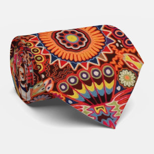 Cravate Voyage tribal maya mexicain de Boho d'art d'Oaxaca