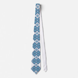 Cravate Vyshyvanka bleu ukrainien broderie