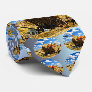 Cravate Wagon de paille d'action de grâce en campagne