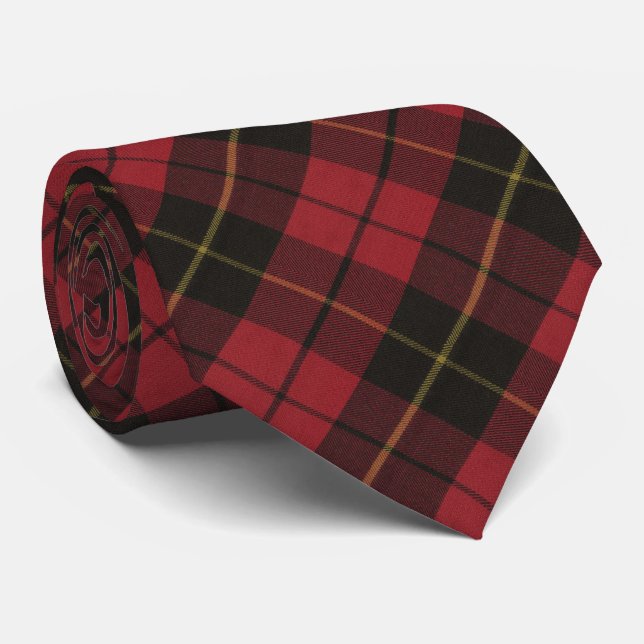Cravate Wallace Rouge Patiné écossais Tartan (Roulé)