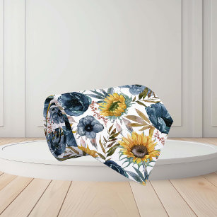 Cravate Watercolor Floral Sunflower
