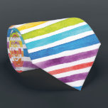 Cravate Watercolor Rainbow Stripes Modern Bright Office<br><div class="desc">Watercolor Rainbow Stripes Modern Bright Office neck tie that's perfect for a boss or coworker as a gift. It makes a great retirement gift</div>