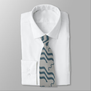 Cravate Waves Beachdesign Blue Grey