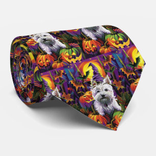 Cravate West Highland White Terrier Chien Halloween sorciè